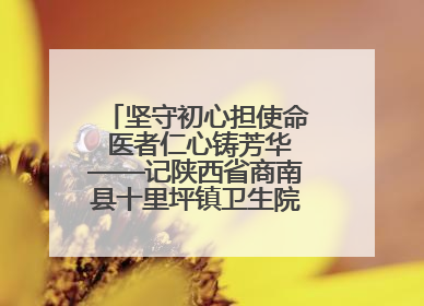 坚守初心担使命 医者仁心铸芳华——记陕西省商南县十里坪镇卫生院副院长贾胡委